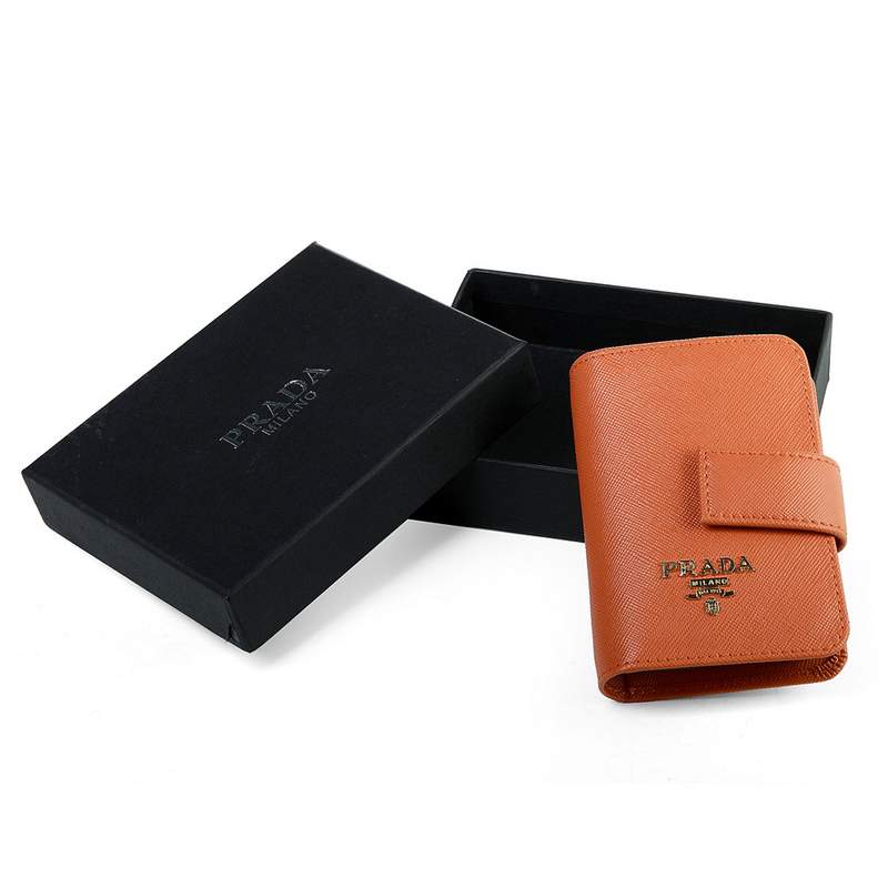 Knockoff Prada Real Leather Wallet 1138 orange